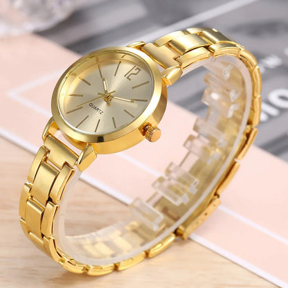 New Arrivals 2pcs Women's Quartz Watch+LOVE Bracelet Set Fashion Lady Wrist Watches Simple Digital Stainless Steel Band Watches Gift For Valentine's Day