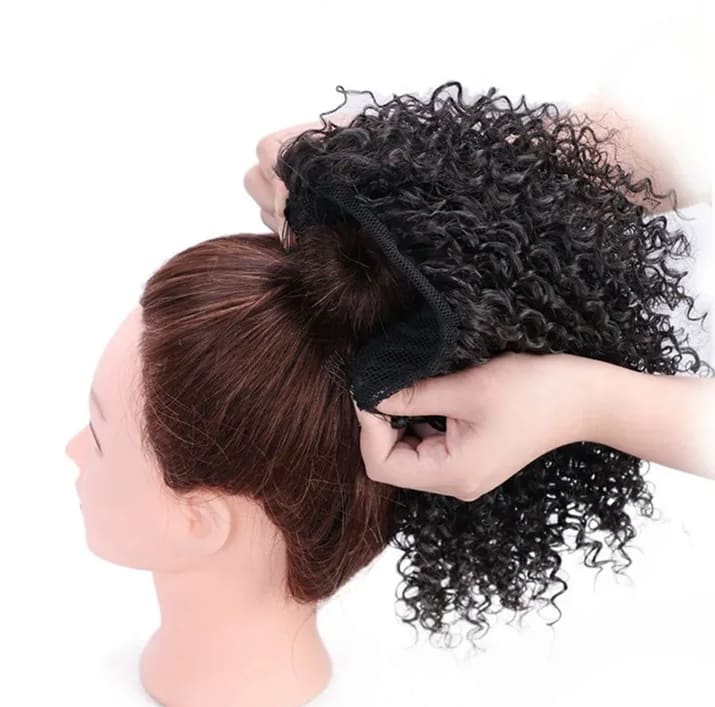 Wig ponytail women's curly ponytail wig drawstring wig elastic mesh short ponytail wig fashion wig women's short curly ponytail extended edition