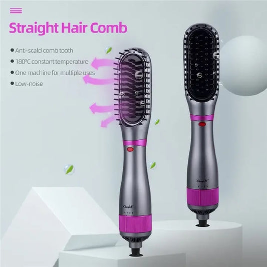 Hair Dryer Brush 350W Hair Brush Low Noise 180 ℃ 3 Speed Anti Scald Design Negative Ion Hair Styling Tools Multifunctional Electric Hot Air Blow Combs Tourmaline Ceramic Hair Dry Brush