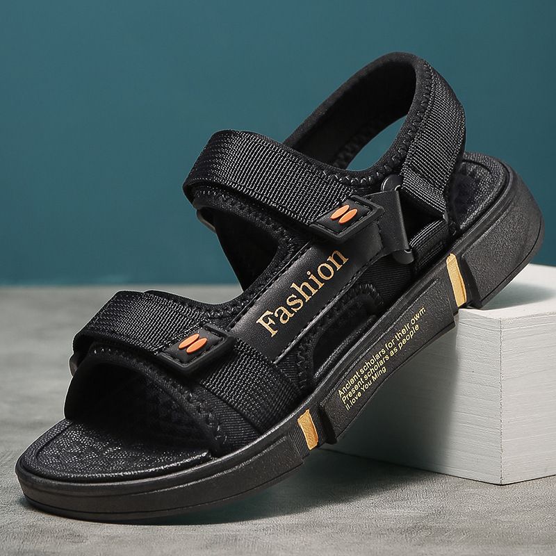 Men's casual fashion sports driving sandals dual-use shoes for external wear Durable and breathable slippers sneakers black