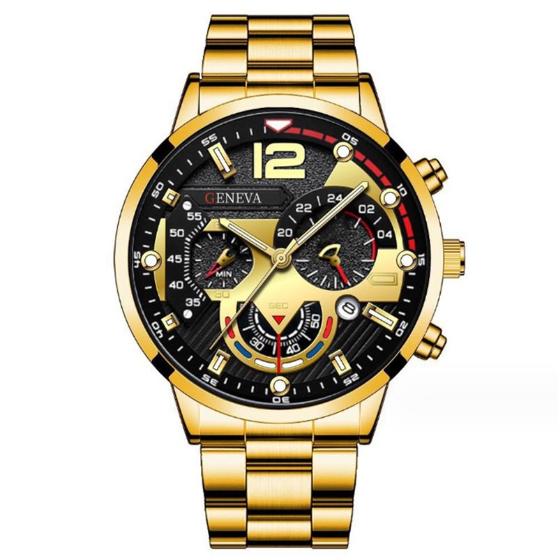 2024 Fashion Mens Watches Luxury Stainless Steel Quartz Wristwatch Calendar Luminous Clock Men Business Casual Watch