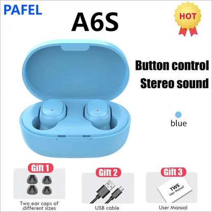 PAFEL A6S earphone TWS Wireless Bluetooth earpods Suitable for Mobile Phones Sports Music Portable Mini Wireless Headset In-Ear Noise Canceling Wireless Earbuds