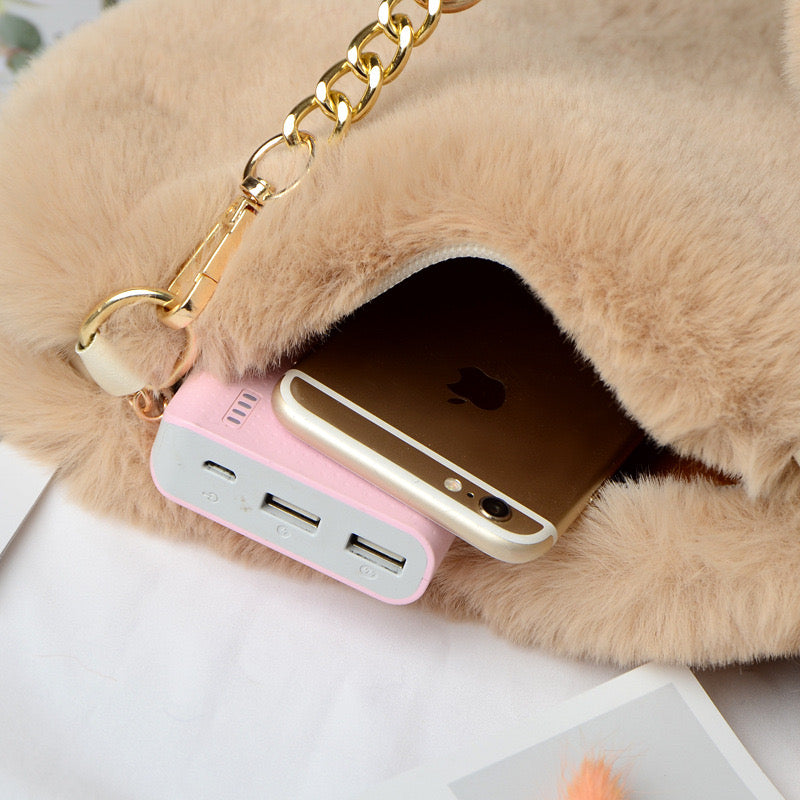 New Arrival Women's Bags Imitation Rabbit Hair Cute Fashion Love Bag Women's Handbag Plush Bag