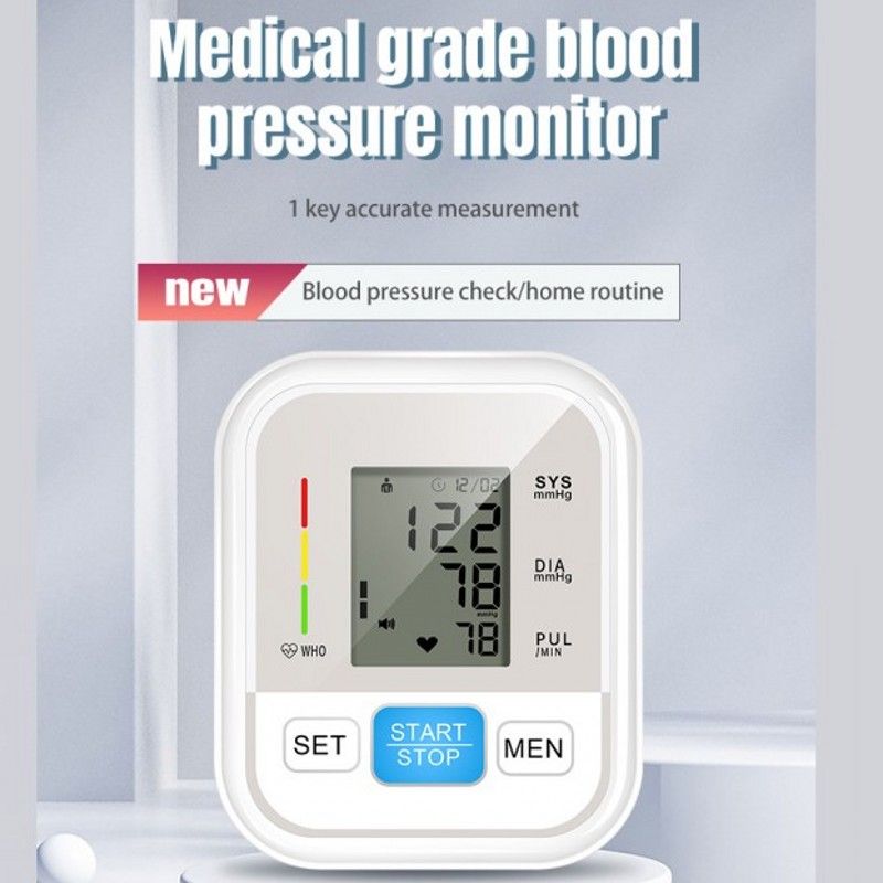 Upper Arm Blood Pressure Monitor LCD Digital Portable Automatic Tonometer Voice Broadcast