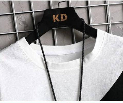 Two-Piece Outfits Summer Set Casual Fashion Sports Loose Short Sleeve Shorts Temperament T-shirt and Short Sleeve Two Piece Men's Set