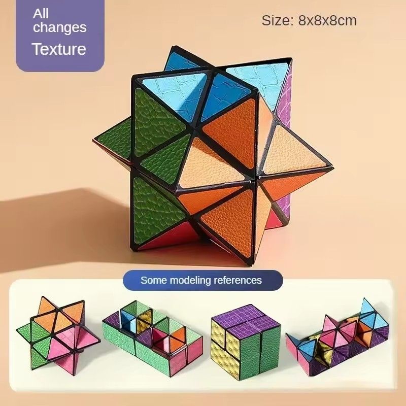 3D Hexagon Puzzle for Youngsters Infinity Magic Cube - 3D Hexagon Puzzle for Youngsters Space Geometry Flip Toy Brain Boost & Relax Mixed Colors, ABS Material