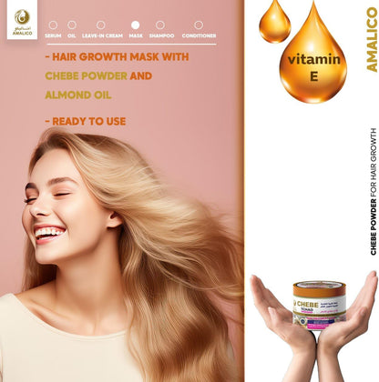 Amalico Chebe Repair Hair Mask for Dry and Frizzy Hair - Ready to Use Chebe Powder for Hair Growth, Hair Mask Treatment for Dry Hair Chebe Powder Hair Care Scalp Care