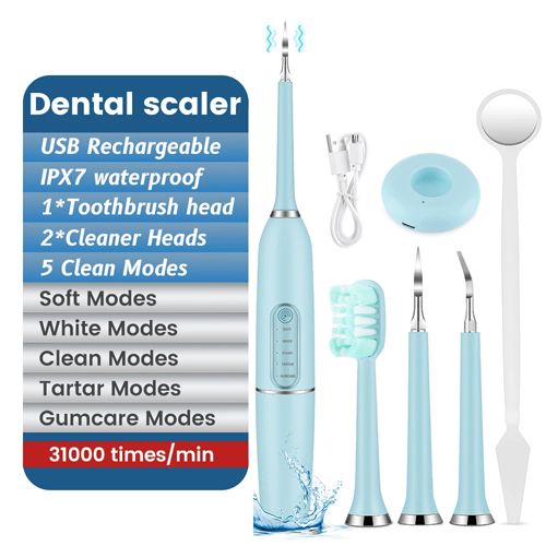 Ultrasonic Electric Toothbrushes Waterproof USB Charger Electric Ultrasonic Dental Calculus Remover Teeth Cleaner Dental Cleaning Teeth Whitening Scaler Dental Tartar Remover Oral Care