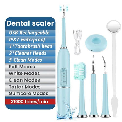 Ultrasonic Electric Toothbrushes Waterproof USB Charger Electric Ultrasonic Dental Calculus Remover Teeth Cleaner Dental Cleaning Teeth Whitening Scaler Dental Tartar Remover Oral Care
