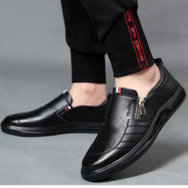 Men's Casual Shoes Men Breathable Fashion British Non-slip Shoes Business bean PU Leathe Shoes Loafer