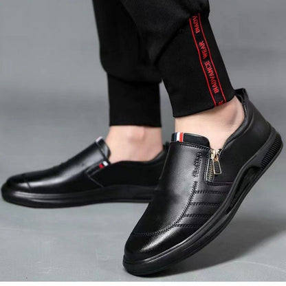 Men's Casual Shoes Men Breathable Fashion British Non-slip Shoes Business bean PU Leathe Shoes Loafer