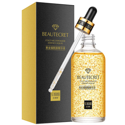 New 24K Gold Niacinamide Face Essence Oil Moisturizing Anti-aging&Wrinkle Hyaluronic Acid Serum Shrinks Pores Repairs Dry Loose Skin