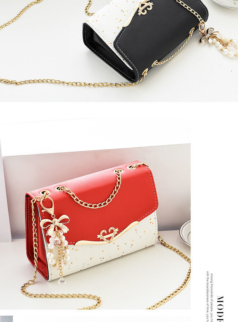 Netizen Small Bag Women's Bag 2024 New Instagram One Shoulder Crossbody Bag Fashionable Small Fragrant Style Bright Leather Chain Small Square Bag