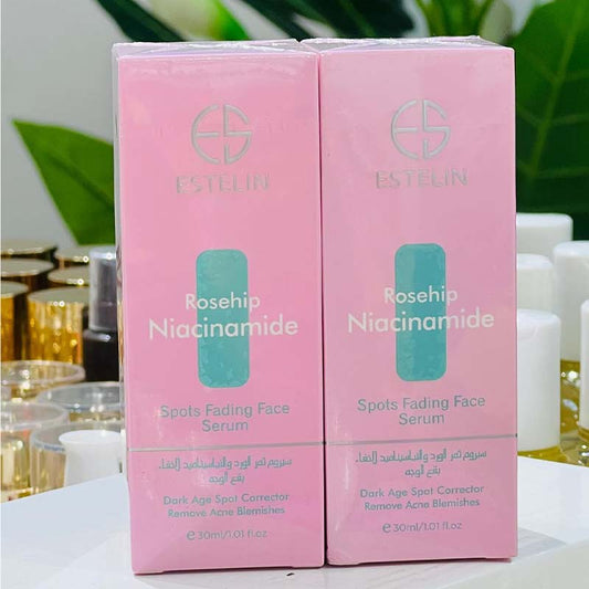 2 Packs ESTELIN Rosehip Niacinamide Fade Spot Serum - 30ml X 2 Control Excessive Oil Clears Clogged Pores Refreshing And Hydrating Purifies And Softens Skin Face Serum 30ml X 2