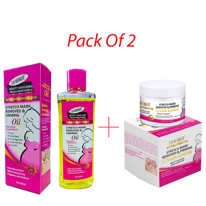 2 Packs Dr. Meinaier Cream + Lotion For Stretch Mark Removed & Skin Firming Cream Anti Stretch Marks Anti - Stretch Marks Moisturizes and Nourishes Skin Anti Strech Marks Cream and Lotion