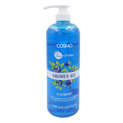 Cosmo Blueberry Temptation Shower Gel With Sweet Berry Scent 1000 ML Bath & Shower Body Care e Moisture In Skin and Leave The Skin Feeling Soft and Supple