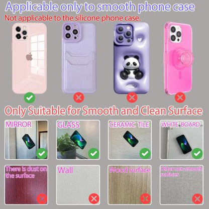 Silicone Suction Cup Phone Case Mount Double Sided, Phone Accessories Hands-Free Strong Grip Holder for Selfies and Videos, Silicon Phone Stand Fits for iPhone and Android, 1pcs