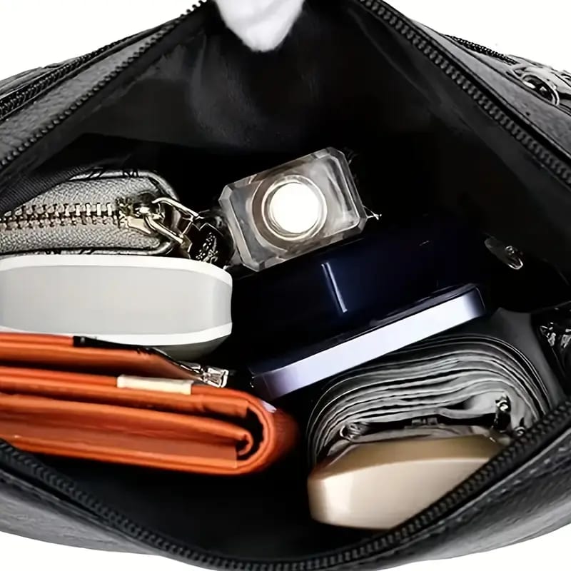 Women'S Shoulder Bag Anti-Aging Embossed Mommy Bag, Made of PU with a Genuine Feel, Crossbody Bag