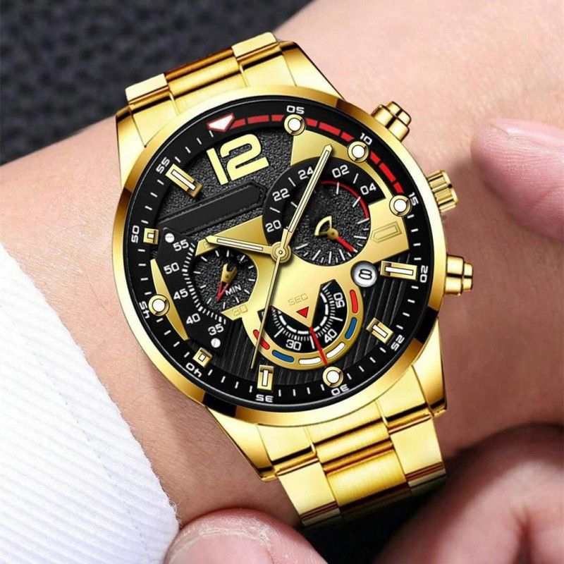 2Pcs/Set Fashion Watch Bracelet Set Men Watches Men's Watches Quartz Business Watches Male Wrist Watch Men Bracelet Jewelry