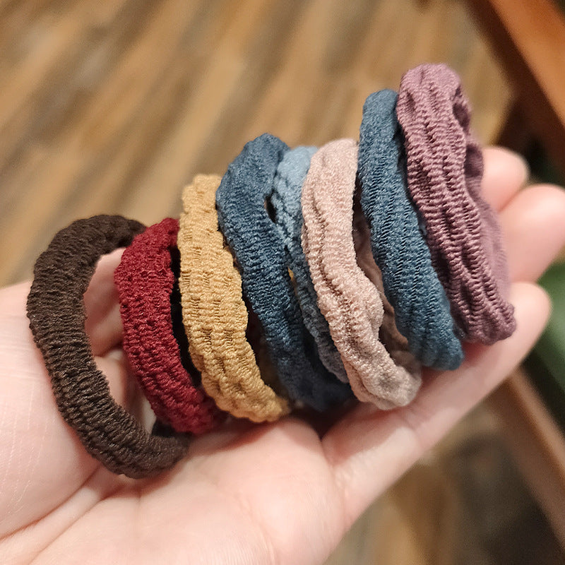 20 PCS/Set New Hair Accessories 20 Rubber Bands Women's High Elasticity Hair Tie simple Headband Wave Style Colorful Mix Headdress