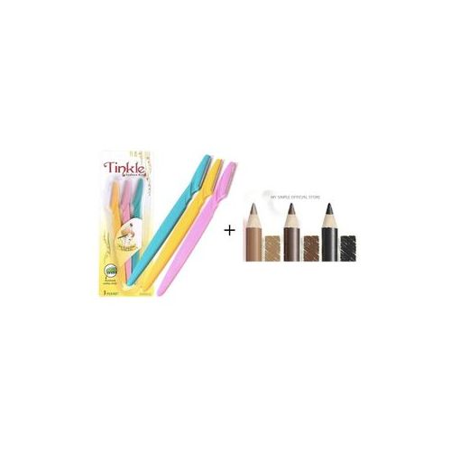 3pcs Eyebrow Shaper Razor + 3 Pcs Eye And Lip Liner Pencils