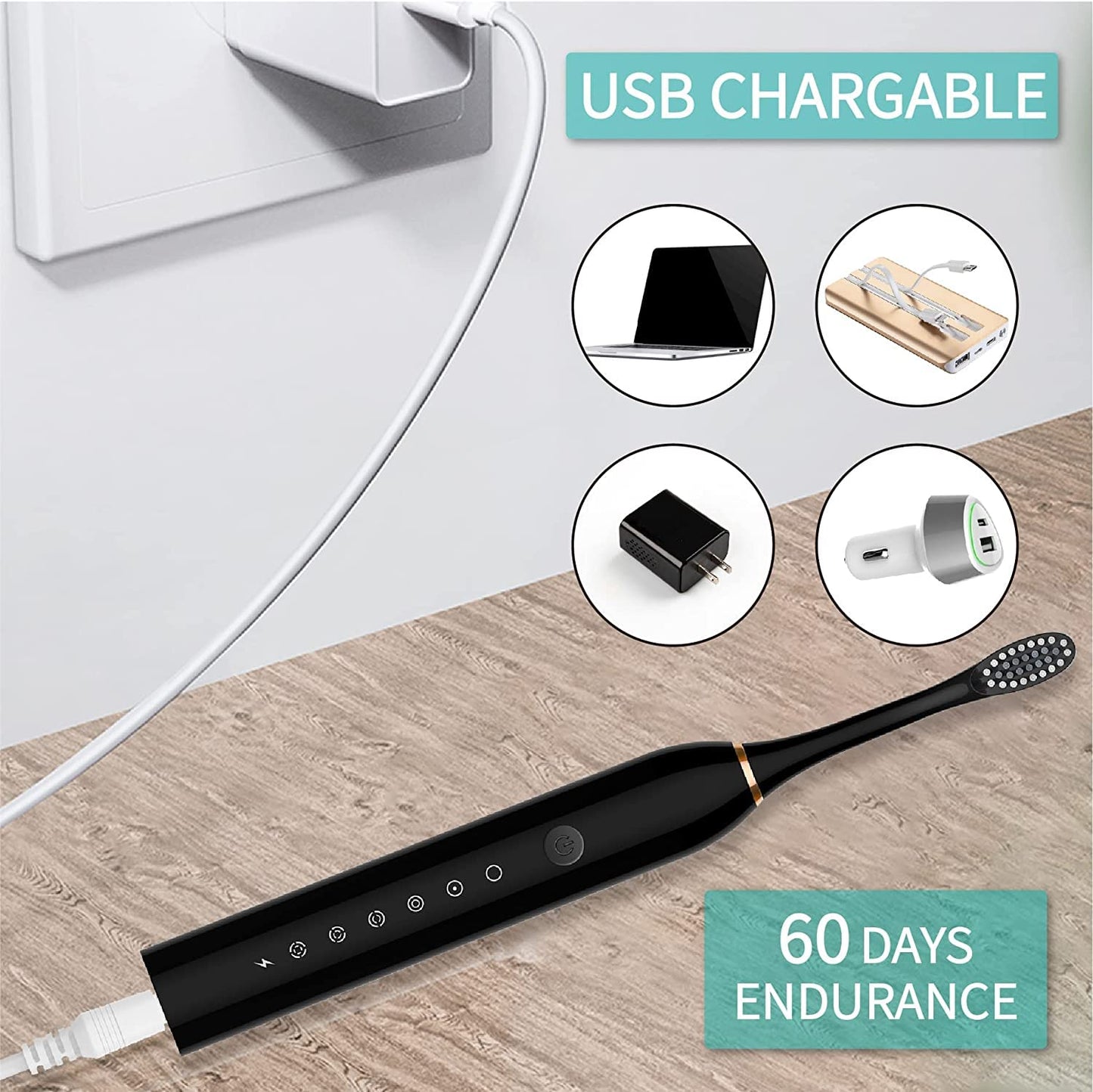 PAFEL X-3 Electric Toothbrush USB Charging Intelligent Timed Reminder With 6 Cleaning Modes IPX7 Waterproof Powerful Cleaning Electric toothbrushes