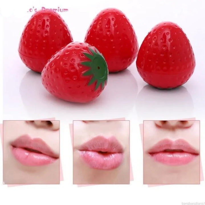 Strawberry Shape Strawberry Lipbalm Gloss Lip Balm - Vaseina