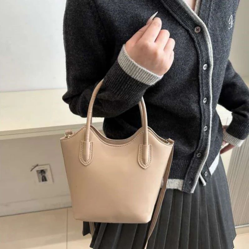 Mateamoda Minimalist Faux Leather Tote Bag Crossbody Bag Underarm Handbag