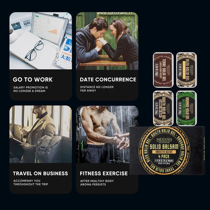 New Arrival 4 Pcs Men Body Deodorant Portable Solid Perfume Solid Balsam Solid Gel Woodsy Tones