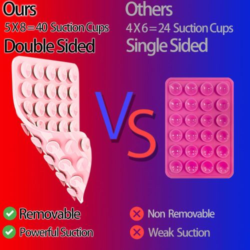 Silicone Suction Cup Phone Case Mount Double Sided, Phone Accessories Hands-Free Strong Grip Holder for Selfies and Videos, Silicon Phone Stand Fits for iPhone and Android, 1pcs