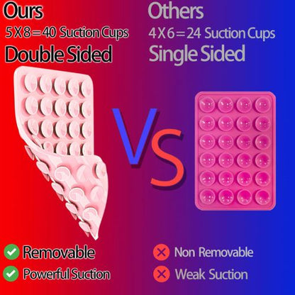 Silicone Suction Cup Phone Case Mount Double Sided, Phone Accessories Hands-Free Strong Grip Holder for Selfies and Videos, Silicon Phone Stand Fits for iPhone and Android, 1pcs