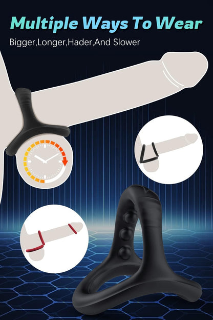 Silicone Cock/Penis Rings Set with 7 Different Sizes for Erection Enhancing, Long Lasting Stronger Strechy Adult Sex Toys for Men or Couple