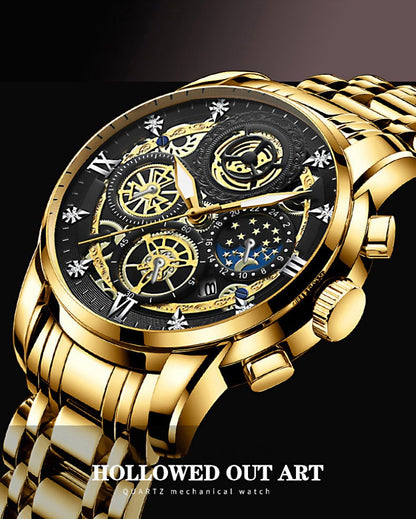 Men's quartz business watch hollow-out new concept waterproof luminous watch fashion watch