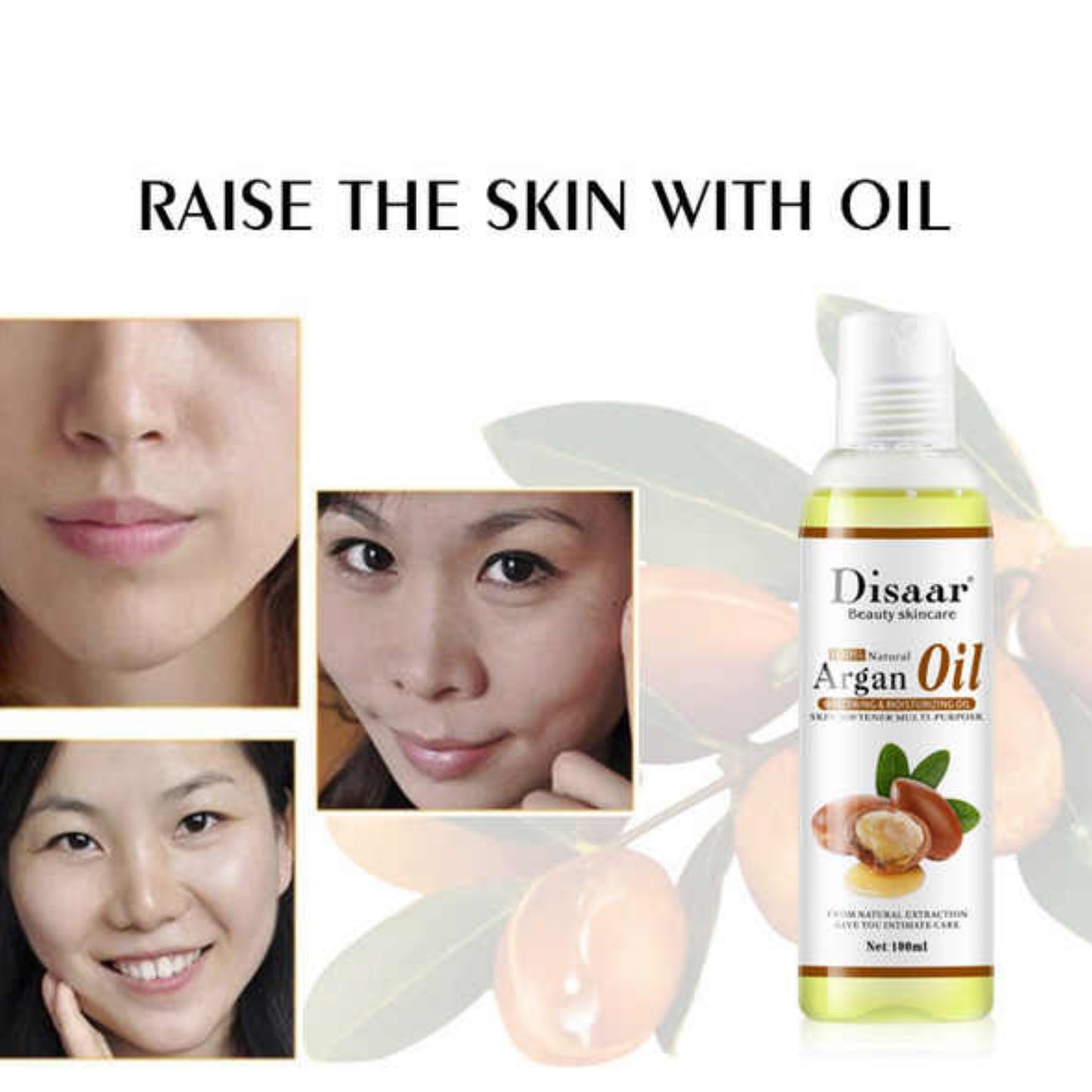 Argan Oil 100% Natural Body Face Multipurpose Whitening Brightening Moisturizing Skin Care - Disaar