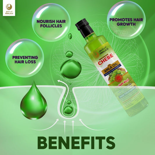 Amalico Chebe Amla Hair Oil with Chebe Powder for Hair Growth | 130 ML | Amla Oil for Hair Growth Organic for Dry Damaged Hair Hair Tips and Scalp Care