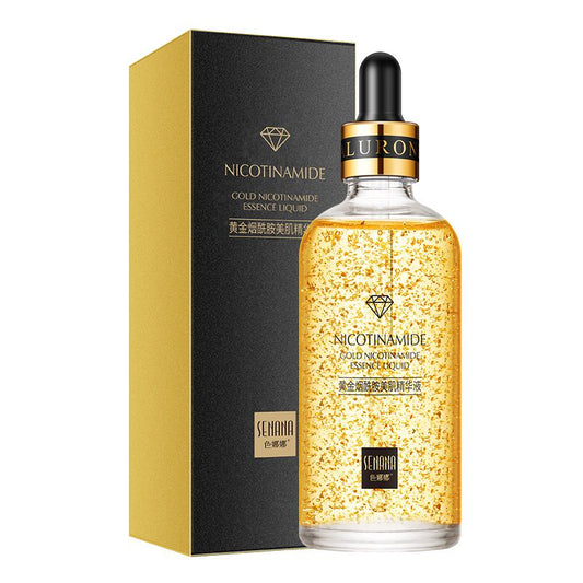 New 24K Gold Niacinamide Face Essence Oil Moisturizing Anti-aging&Wrinkle Hyaluronic Acid Serum Shrinks Pores Repairs Dry Loose Skin
