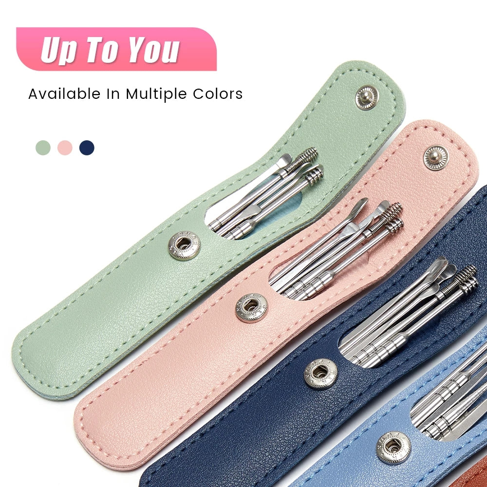 6Pcs/set Ear Cleaner Wax Removal Earpick Sticks Earwax Remover Curette Ear Pick Cleaning Ear Cleanser Spoon Health Care Earpick