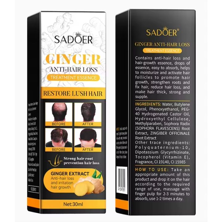 Hair Growth Oil Serum Sadoer Ginger Essence Hair Care Serum Hair Softening and Hair Moisturizer for best hair growth results Anti Hair Loss Treatment Essence 30ml