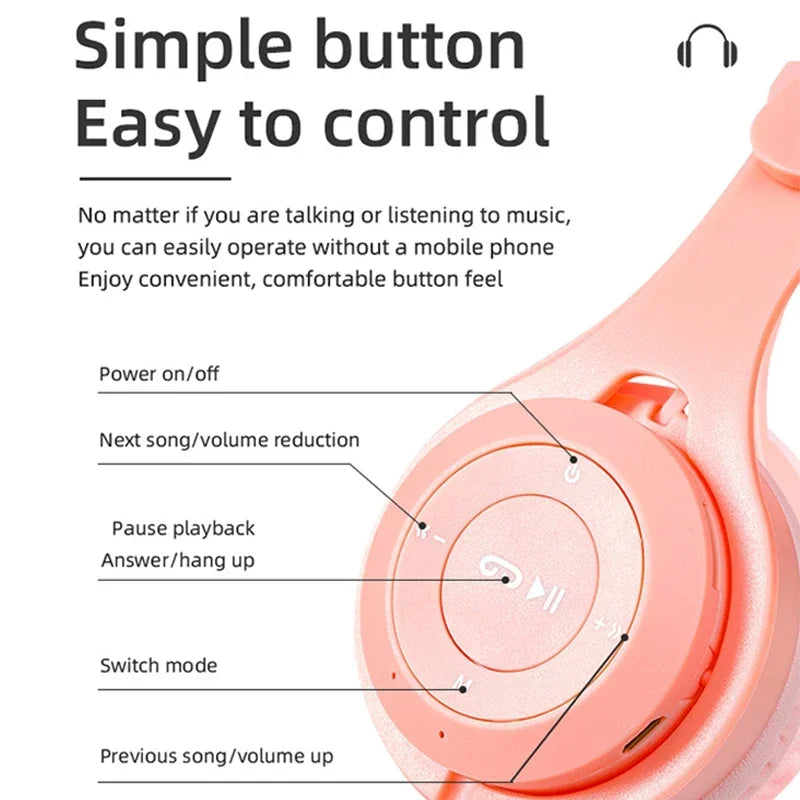 Bluetooth v5.0 Macaron Colorful Headphone Wireless Upgraded Headphones Fast delivery within 1-5 days