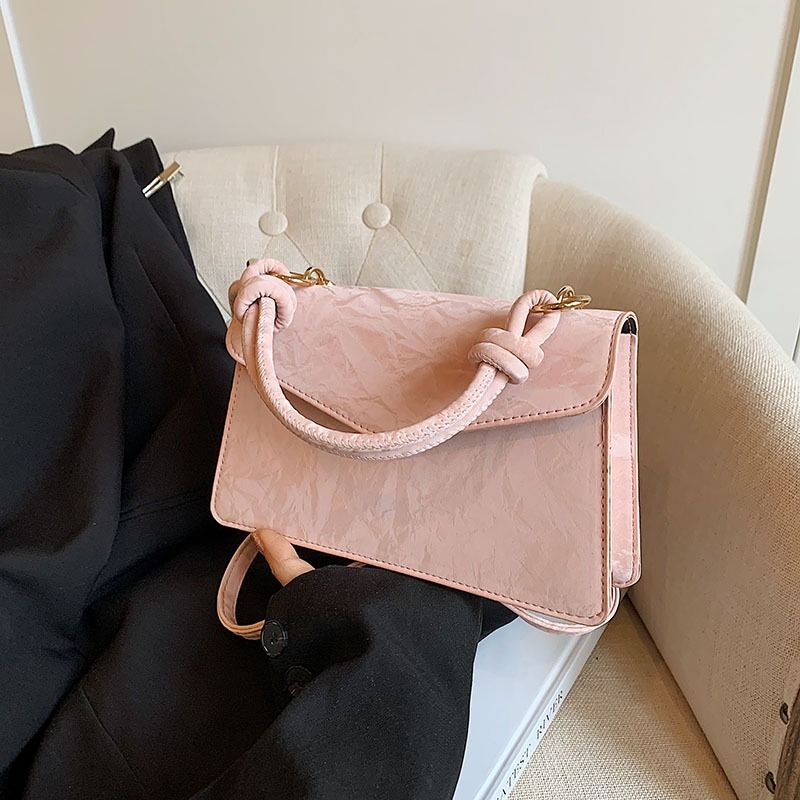 Mateamoda Minimalist Knot-Handle Faux Leather Shoulder Bag Crossbody Bag Underarm Handbag