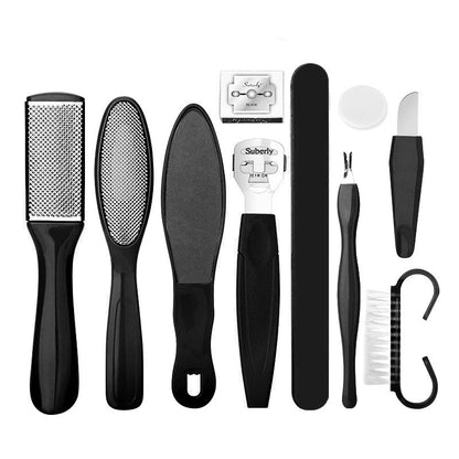 10Pcs Professional Pedicure Tools Set Foot Care Kit Stainless Steel Foot Rasp Foot Dead Skin Remover Callus Clean Feet Care