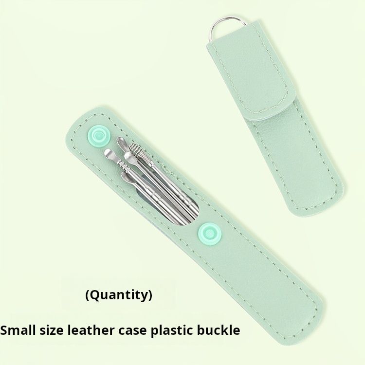 6-piece Stainless steel ear digging spoon portable keychain spiral ear spoon ear picking ear picking tool set