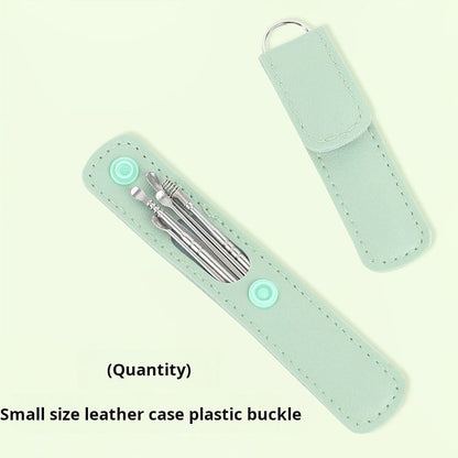 6-piece Stainless steel ear digging spoon portable keychain spiral ear spoon ear picking ear picking tool set