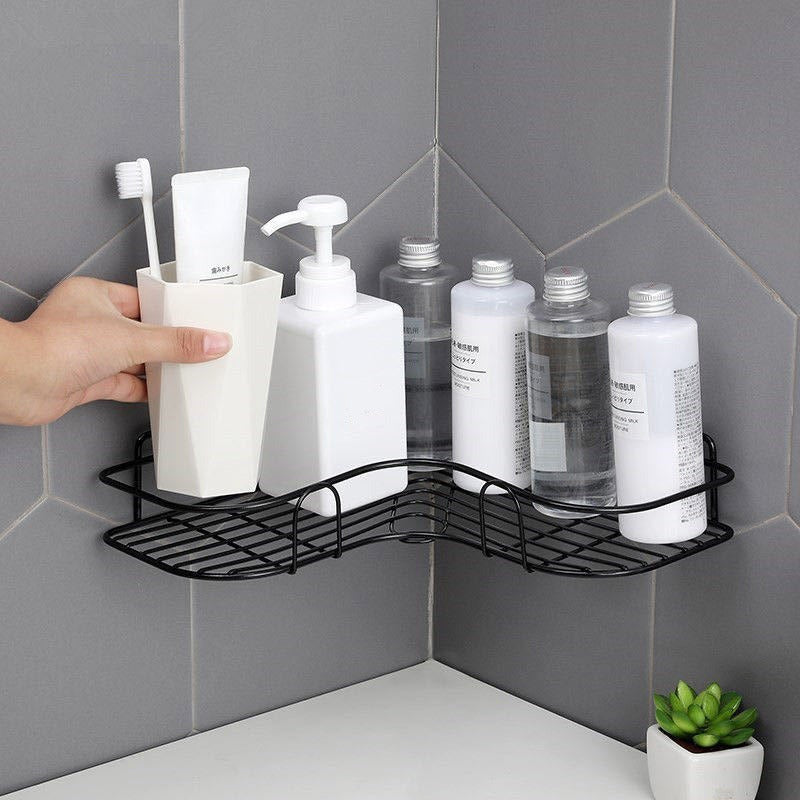 PAFEL bathroom rack shower rack shampoo storage rack all metal kitchen storage rack non perforated wall mounted sturdy storage rack bathroom accessories