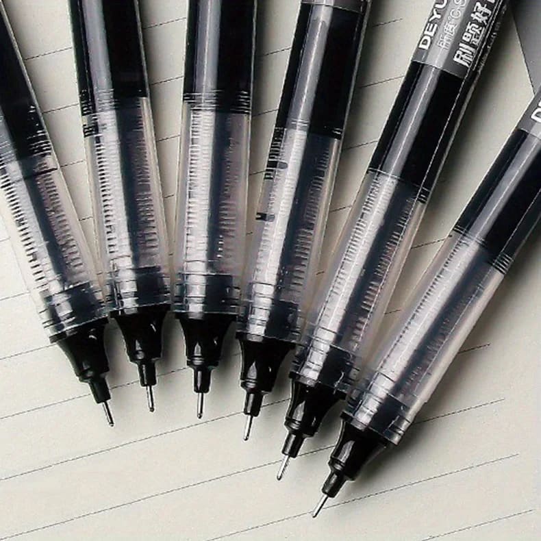10pcs High-Capacity Liquid Ink Rollerball Pen for Office, Study, and Signatures - Neutral Ink