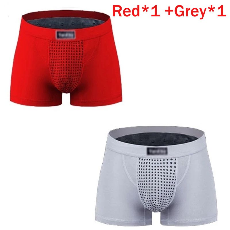 2pcs/pack Men's Boxer Briefs Magnetic Therapy Health Panties 63 Magnet Reinforced Boxer Briefs Underwear Shorts Energy Field Therapy Men'S Long-Lasting Underwear L XL XXL XXXL 4XL 5XL Briefs