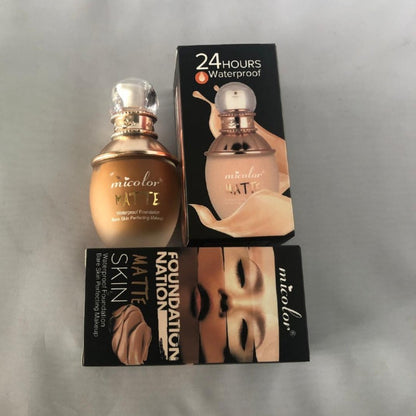 Micolor Waterproof Matte Bare Skin Perfecting Foundation Nation Makeup