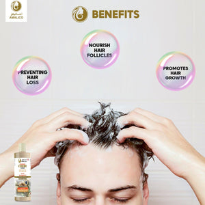 AMALICO Chebe Shampoo for Hair Growth - 100% Natural African Chebe Powder for Hair Growth Anti Dandruff Sulfate Free Shampoo16.9 Ounce Hair Shampoo for Hair Growth Soften