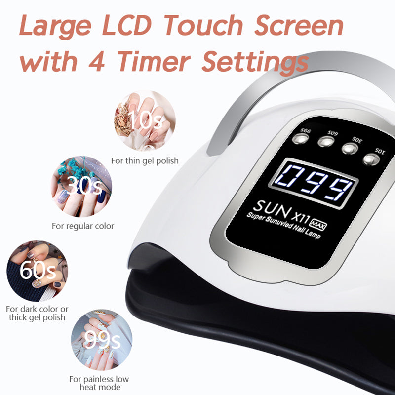 [Free Gift]280W SUN X11 UV LED Nail Lamp Nail Dryers for Drying Nails Gel Polish With Motion Sensing Professional UV Lamp For Manicure Salon GO HOME