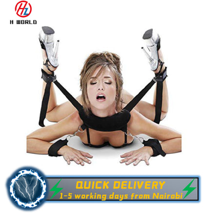 HW Adult SM Fancy Dress Handcuffs Cuffs Strap Whip Rope Neck Cosplay Sex Toys Bandage Gift adult women sex toys